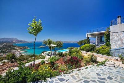 Pěkná vila s fantastickým výhledem na moře, Kréta, Řecko