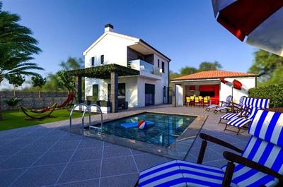 Na prodej nová atraktivní vila s bazénem a zahradou, Krk, Chorvatsko
