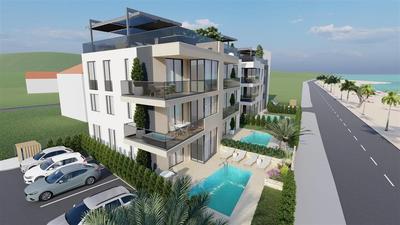 Na prodej nový apartmán se zahradou a bazénem, Sukošan, Chorvatsko
