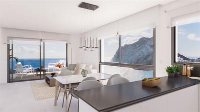 Na prodej apartmán s 1 ložnicí v samé blízkosti plážové promenády na pláži v Calpe, Costa Blanca Sever, Španělsko  