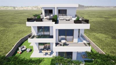 Na prodej velmi pěkný nový apartmán se dvěma ložnicemi a předzahrádkou, TribunjSovlje, Chorvatsko